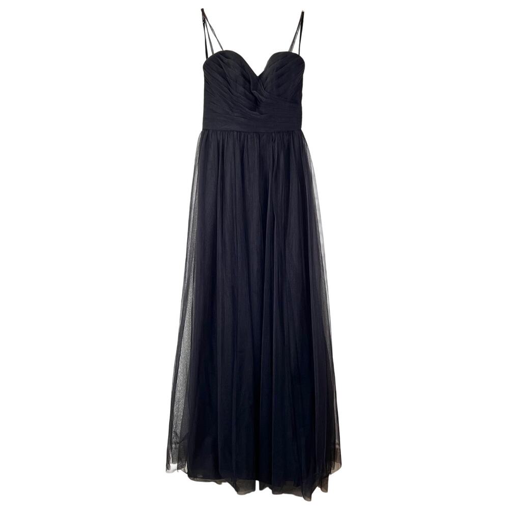 Sorella Vita Black Tulle Dress Long Gown Sz 12 Strapless Gothic Romantic Punk